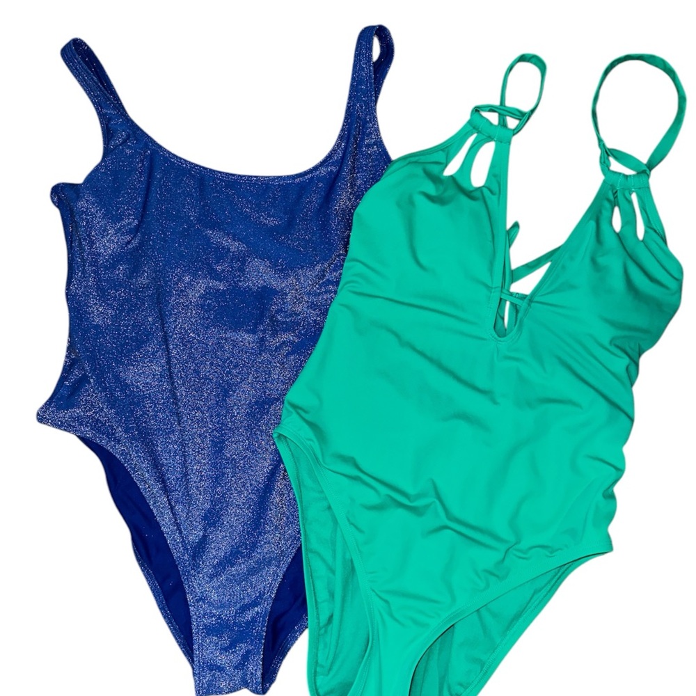 Blue and Green One-Piece Swimsuit Bundle